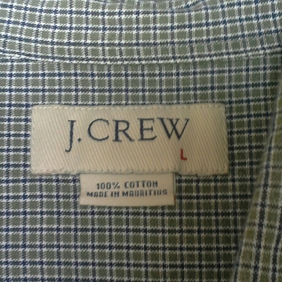 J.Crew Button Front Shirt Long Sleeve Green Blue L - Picture 5 of 6